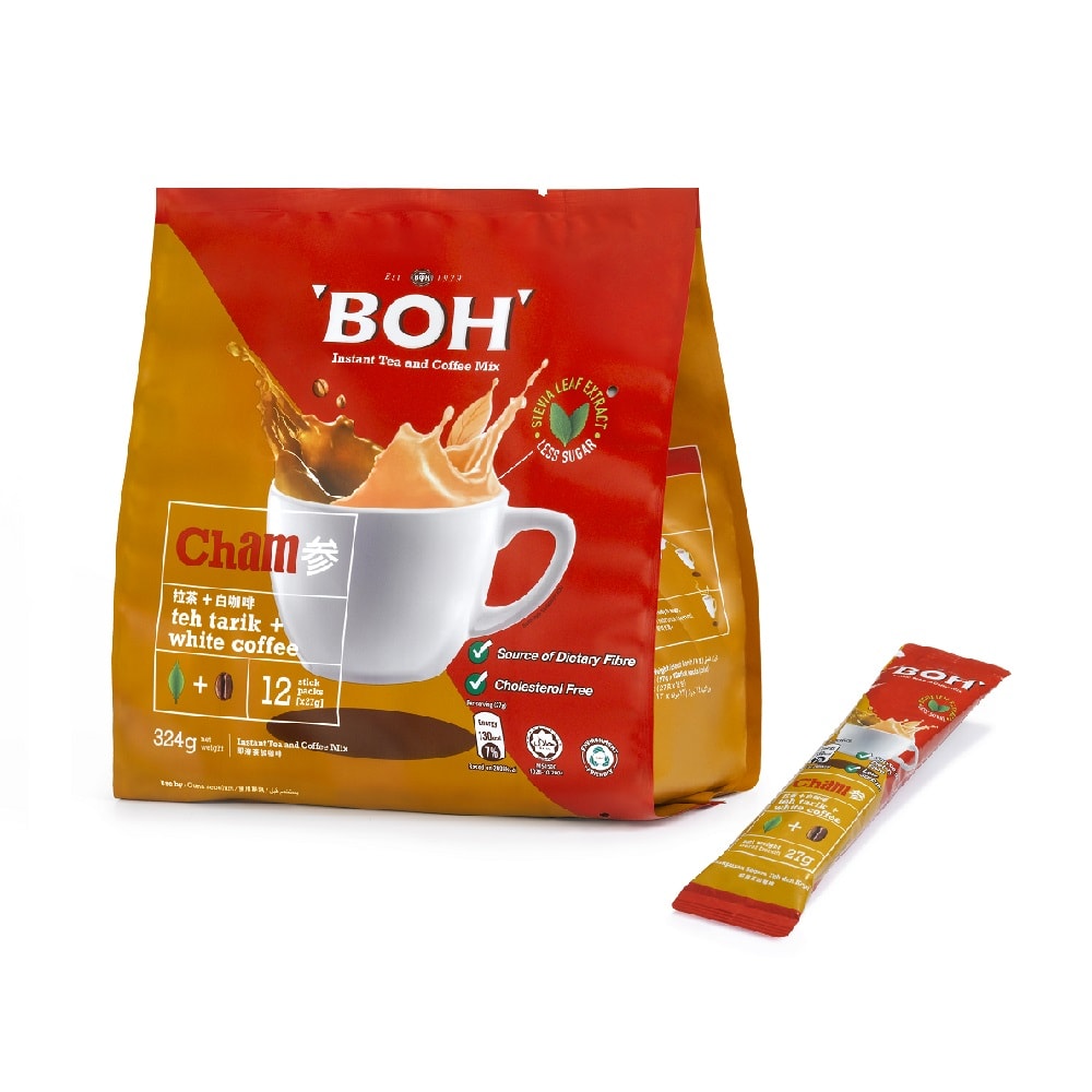 BOH CHAM (Teh Tarik & White Coffee) with Stick Pack